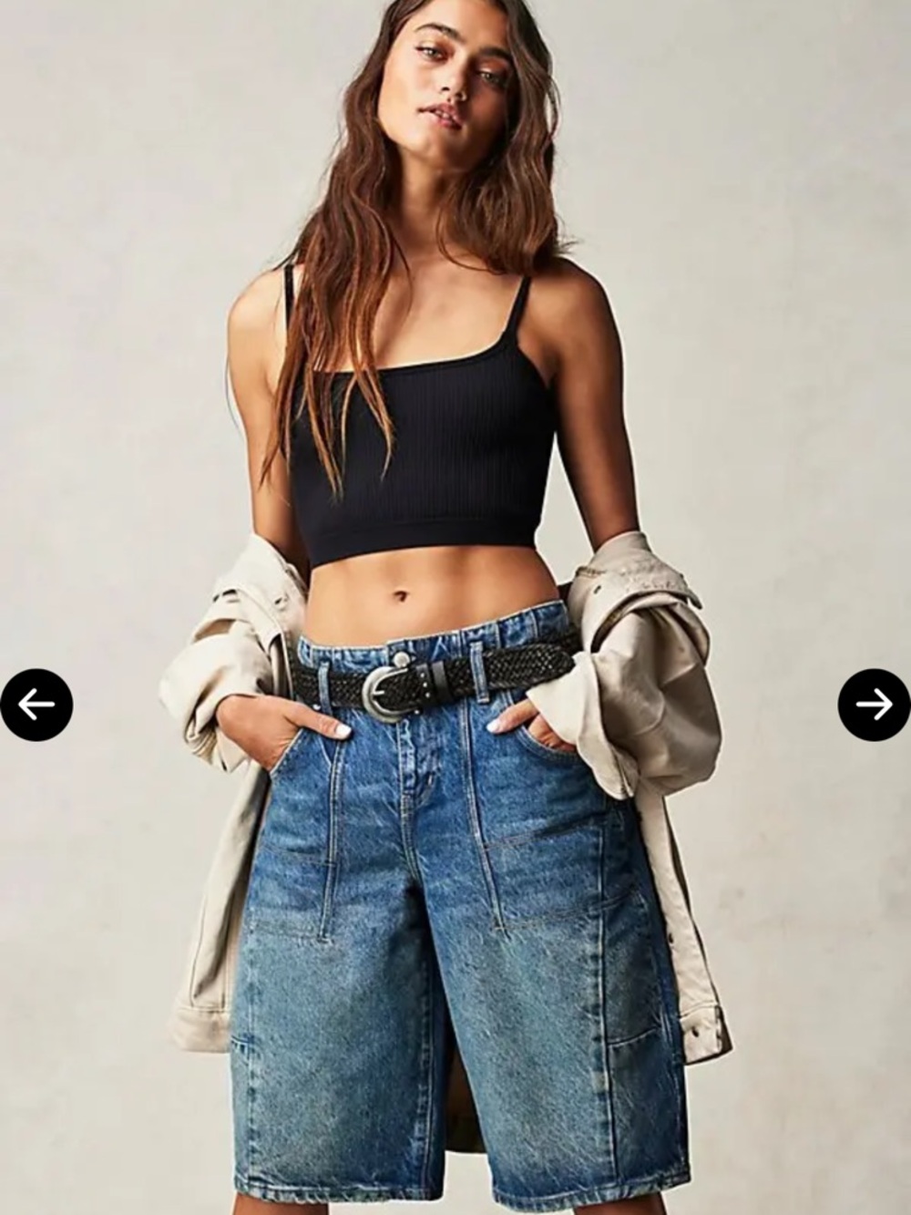 FREE PEOPLE 
We The Free Extreme Measures Barrel Shorts - Blue